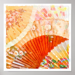 水彩ファン ポスター