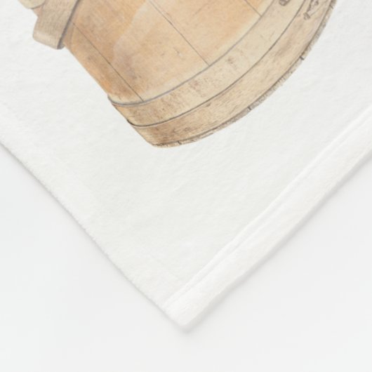 水彩ファーマーズマーケットフローラカートモノグラム フリースブランケット (角)