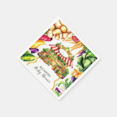 水彩ファーマーズマーケットベビーシャワー スタンダードカクテルナプキン (角)