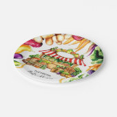 水彩ファーマーズマーケットベビーシャワー ペーパープレート (アングル)