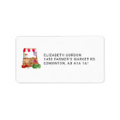 水彩ファーマーズマーケット生鮮産ミニマル物 ラベル (正面)