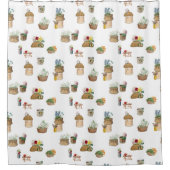 水彩ファーマーズマーケット花籠 シャワーカーテン (正面)