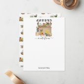 水彩ファーマーズマーケット花車立 ノートカード (正面/裏面インサイチュ)