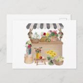 水彩ファーマーズマーケット花車立 ポストカード (正面/裏面)