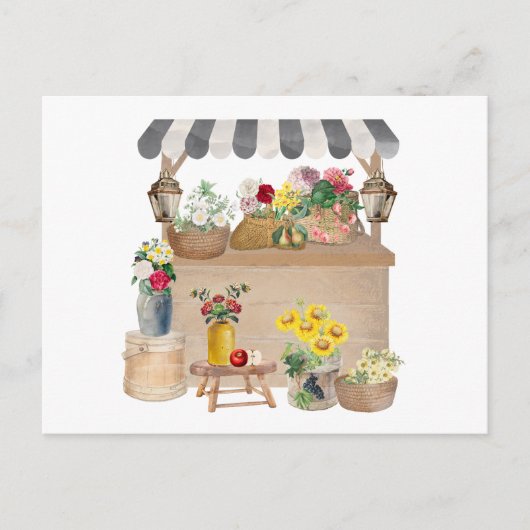 水彩ファーマーズマーケット花車立 ポストカード (正面)