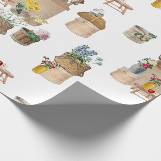 水彩ファーマーズマーケット花車立 ラッピングペーパー (角)