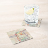 水彩ファームコラージュカウズ スクエアペーパーコースター (インサイチュ)