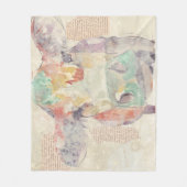 水彩ファームコラージュカウズ フリースブランケット (正面)