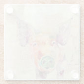 水彩ファームコラージュピッグ ガラスコースター (裏面)