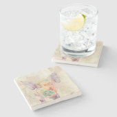 水彩ファームコラージュピッグ ストーンコースター (横)