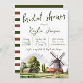 水彩ファームランドスケープブライダルシャワー招待 招待状 (正面/裏面)