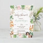 水彩ファーム動物の赤ちゃんシャワー 招待状 (スタンド正面)