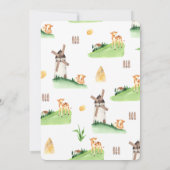 水彩ファーム動物の赤ちゃんシャワー 招待状 (裏面)