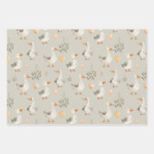 水彩ファーム動物ガチョウ包装紙シート ラッピングペーパーシート (正面)