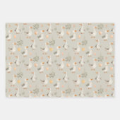 水彩ファーム動物ガチョウ包装紙シート ラッピングペーパーシート (正面)