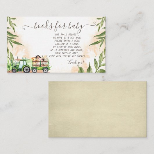 水彩ファーム動物トラクターエンクロージャカード エンクロージャーカード (正面/裏面)