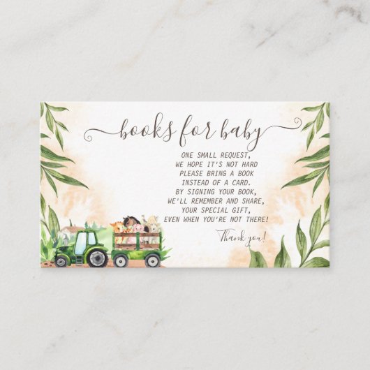 水彩ファーム動物トラクターエンクロージャカード エンクロージャーカード (正面)