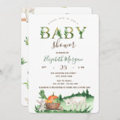 水彩ファーム動物ヒツジ猫ベビーシャワー 招待状 (正面/裏面)