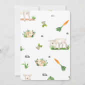 水彩ファーム動物ヒツジ猫ベビーシャワー 招待状 (裏面)