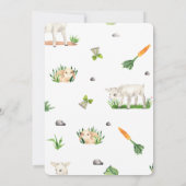 水彩ファーム動物ヒツジ赤ちゃんシャワー 招待状 (裏面)