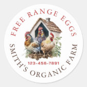 水彩ファーム生卵 ラウンドシール (正面)