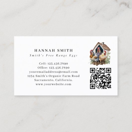 水彩ファーム生卵 名刺 (裏面)