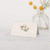 水彩ファecoreの花のティーパーティーシャワーブランケット プレイスカード (裏面)