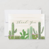 水彩フィエスタサボテン植物ありがとう サンキューカード (正面)