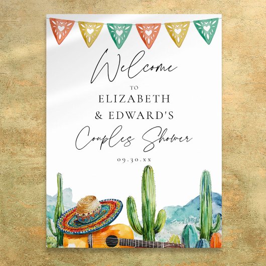 水彩フィエスタ カップルシャワー ウェルカムサイン ポスター