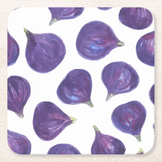 水彩フィギュスパターン スクエアペーパーコースター (正面)