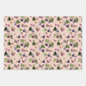 水彩フィギュスホワイトとイエローオークレーと赤面 ラッピングペーパーシート (正面3)