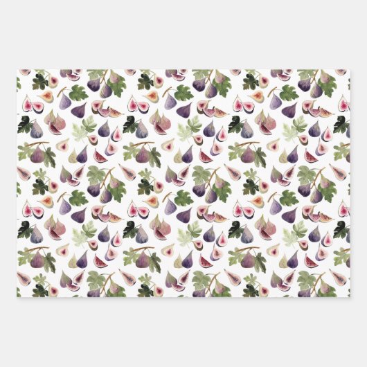 水彩フィギュスホワイトとイエローオークレーと赤面 ラッピングペーパーシート (正面)