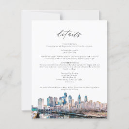 水彩フィラデルフィアスカイライン詳細カード 招待状
