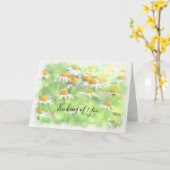 水彩フィールドデイジー考えズオブユー悔やみや弔慰 カード (黄色い花)