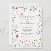 水彩フィールド花ベビーシャワー招待状 招待状 (正面)
