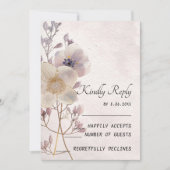 水彩フェイイフローラウェディングRSVPカード 招待状 (正面)