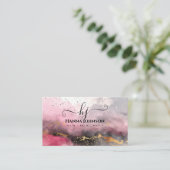 水彩フェイク金ゴールドグリッターモノグラム初期 名刺 (スタンド正面)