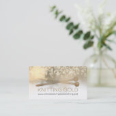 水彩フェイク金ゴールドグリッター編み物針 名刺 (スタンド正面)