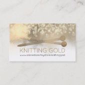 水彩フェイク金ゴールドグリッター編み物針 名刺 (正面)