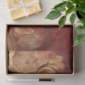 水彩フェイク金ゴールドバロックオーナメント深い赤 薄葉紙 (ギフト)