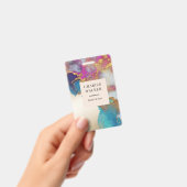 水彩フェイク金ゴールド箔サロンモノグラム名 バッジ (手持ち)