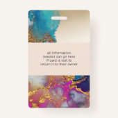 水彩フェイク金ゴールド箔サロンモノグラム名 バッジ (裏面)