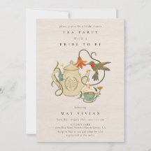 水彩フェコアフローラ茶パーティーブライダルシャワー