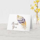 水彩フェザーありがとう カード (黄色い花)