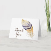 水彩フェザーありがとう カード (正面)