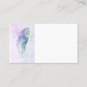 水彩フェザーアートブルーカスタムデザイン 名刺 (裏面)
