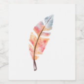 水彩フェザー ワインラベル (シングルラベル)