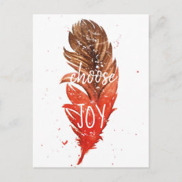 水彩フェザー// Choose Joy ポストカード
