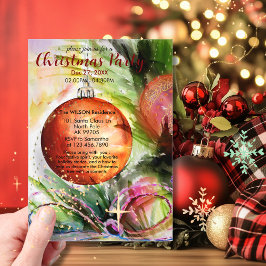 水彩フェスティバルオーナメントと弓 アクリル招待状