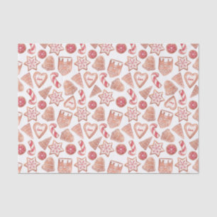 水彩フェスティバルクリスマスシュガークッキーパターン 薄葉紙